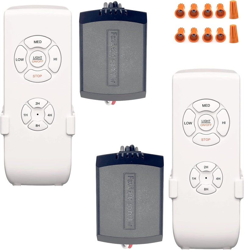 Humpptom 2 Pack Fan Remote Control Kit, Small Size Receiver Ceiling Fan Remote Control Control for Hunter/Harbor Breeze/Westinghouse/Honeywell/Other Ceiling Fan Small Size - Image 1